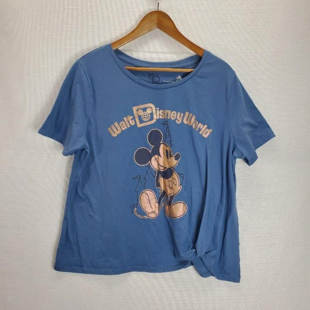Disney World 50th Anniversary Mickey Shirt Womens 1x EARidescent Shimmer Knot